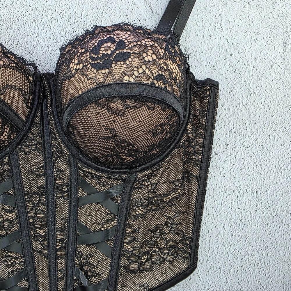 Fishbone Lace Corset Bottoming Shirt Girl's Suspender Vest Chic Slim Lace Crop Top Lady