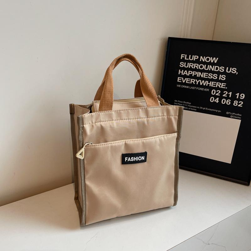 

Contrast color handbag, lunch box bag, student to work, handbag, lunch box bag, make-up bag, file bag, handbag, Mommy хаки