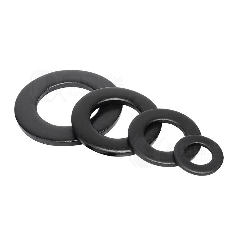8.8 Grade Blackened Iron Flat Washer for Screws - Sizes M4, M5, M6, M8