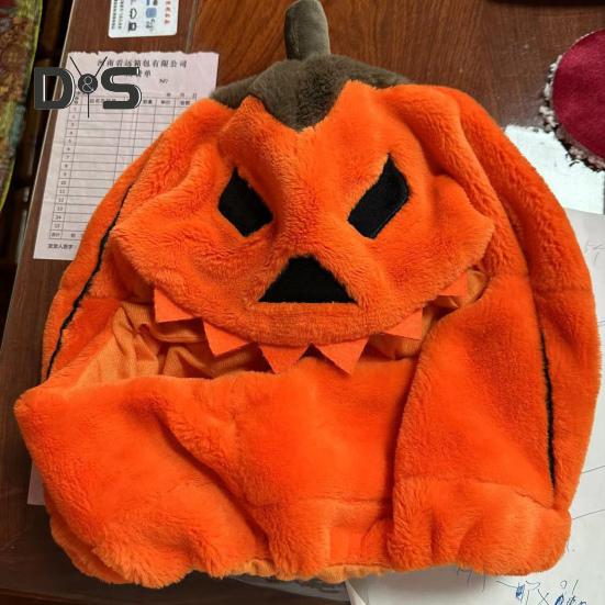 Halloween Pumpkin Motorcycle Helmet Cover High Visibility Dustproof Plush Cartoon Pumpkin Head Motorbike Full Helmet Protector Guard