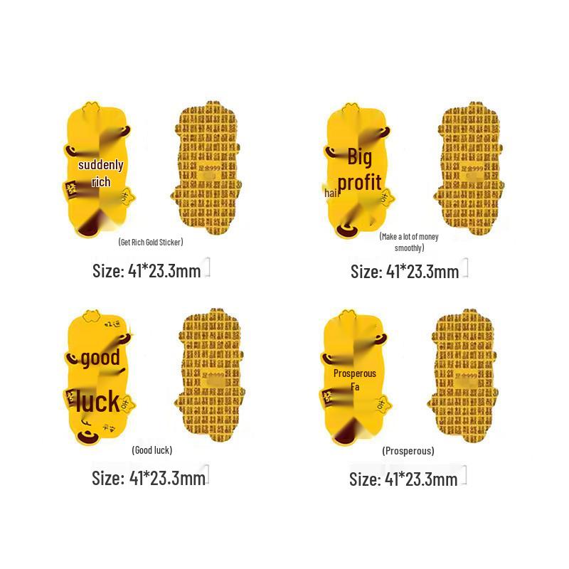 Year of the Horse Gold Lucky Cat Phone Sticker – 999 Pure Gold, Get Rich Charm, Small Gift