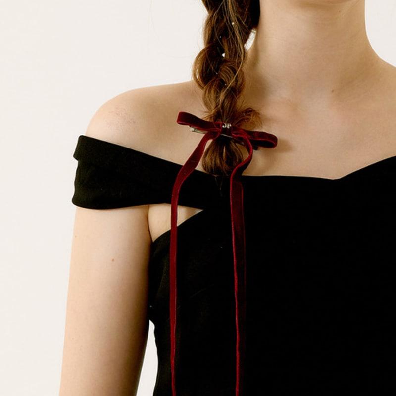 

Жан Поль Кларисс Бархатная капля Длинный ленточный зажим JP-23-354CC Burgundy