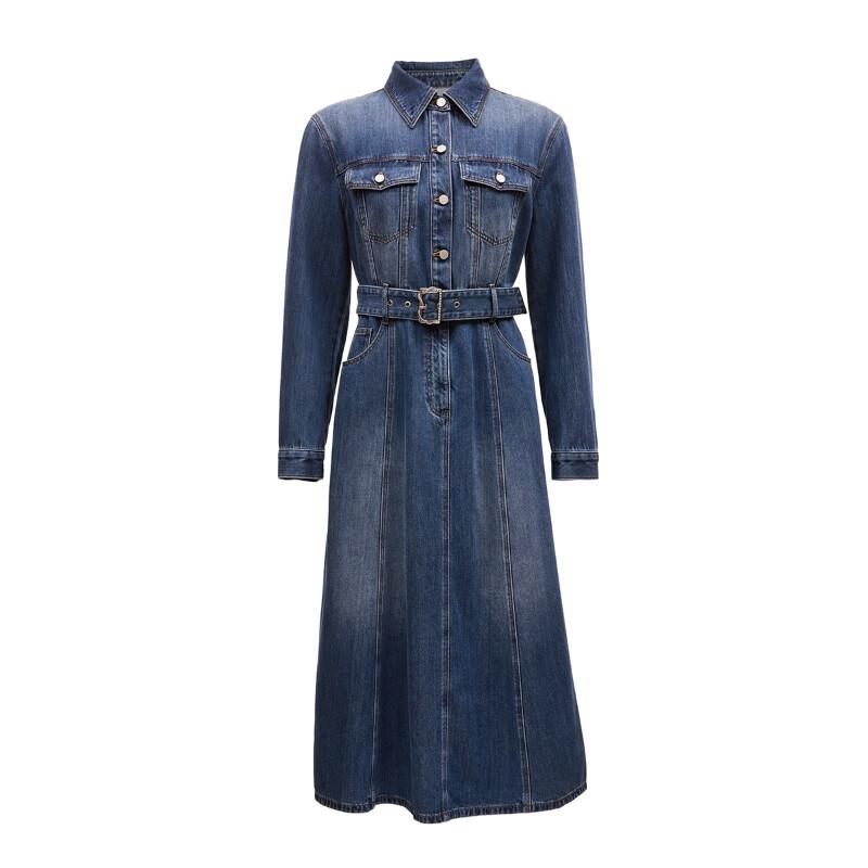 VEROMODA Women's Cotton Blend Denim Dress