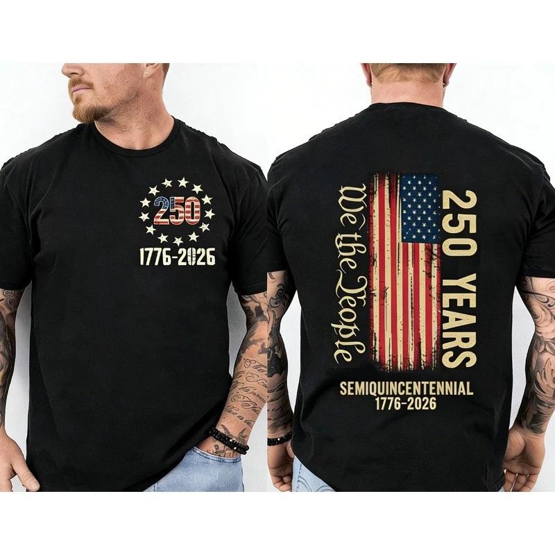 250 Years Of Independence America 250th Years Anniversary Front & Back T-Shirt S