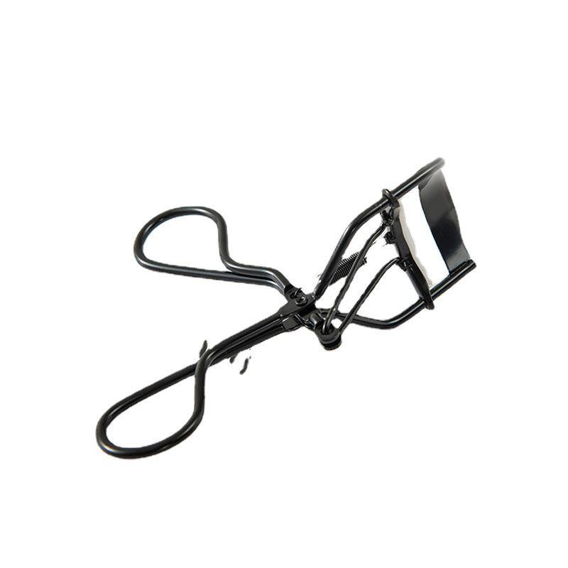 Ultra-Wide Black Eyelash Curler - Long-Lasting Setting Tool In Silver