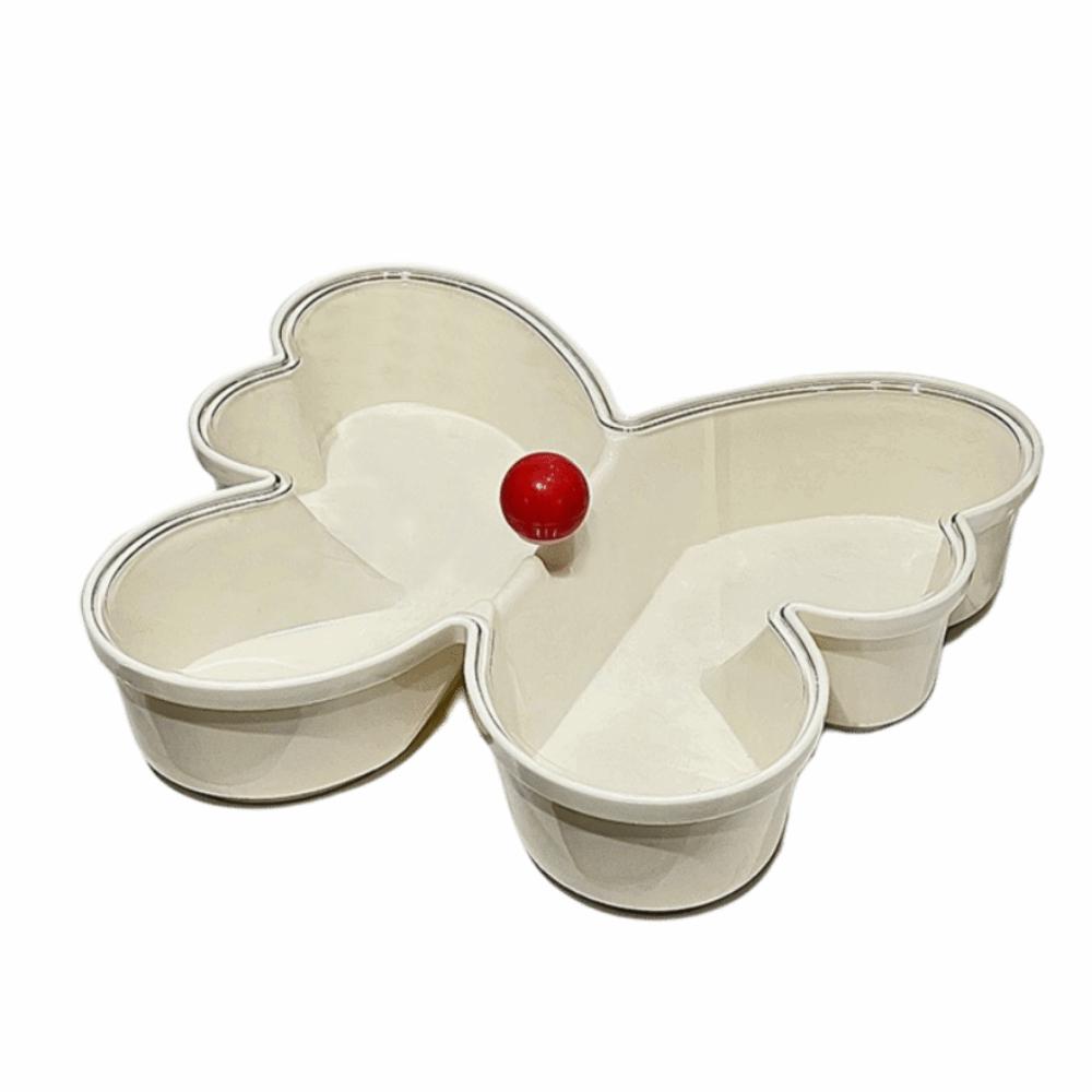 

Reusable Fruit Plate Tray Butterfly-shaped Divided Serving Platter Fruit Snack Plates for Party белый