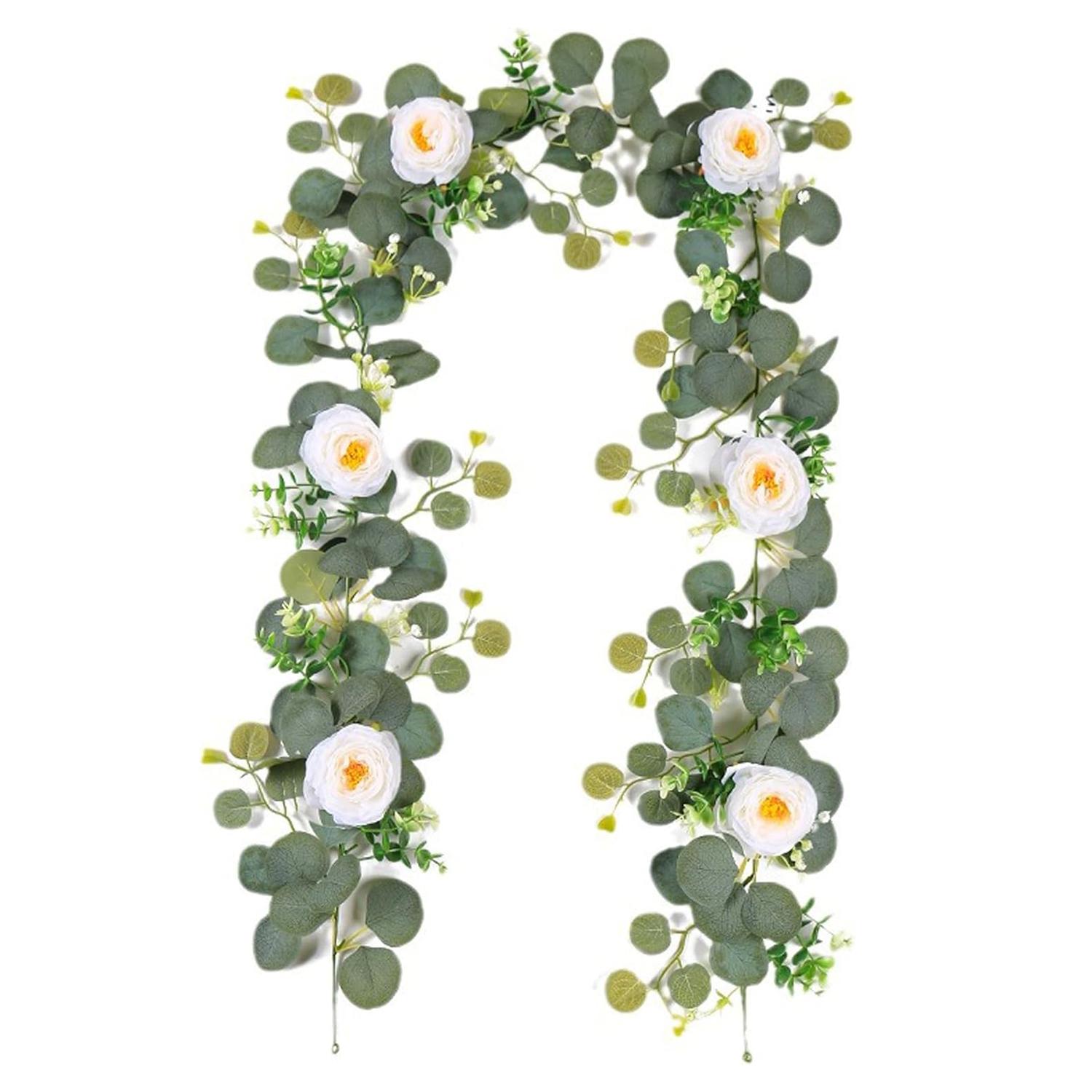 180cm Eucalyptus Vine Flower Artificial Green Plant Realistic Vine Home Decoration A