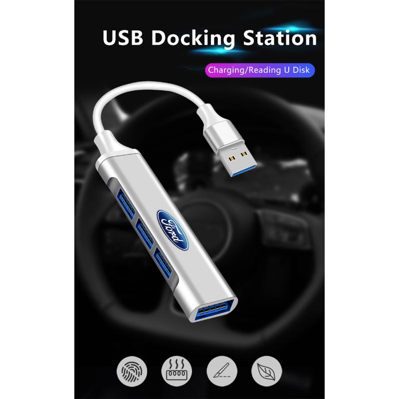 Neuer Typ-C auf USB Adapter Multi-Port Verteiler Hub Autozubehör Für Ford Focus Mondeo Kuga Fiesta MK7 Escort Explorer Edge 2 4 MK2