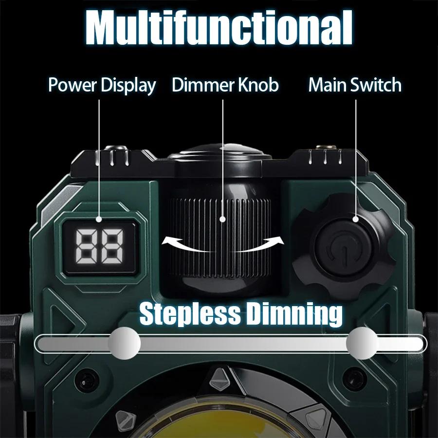 3-in-1 Magnetic Portable Lantern | 360° Swivel Hook & Digital Power Display | Must-Have Christmas Gift for Outdoor & Emergency