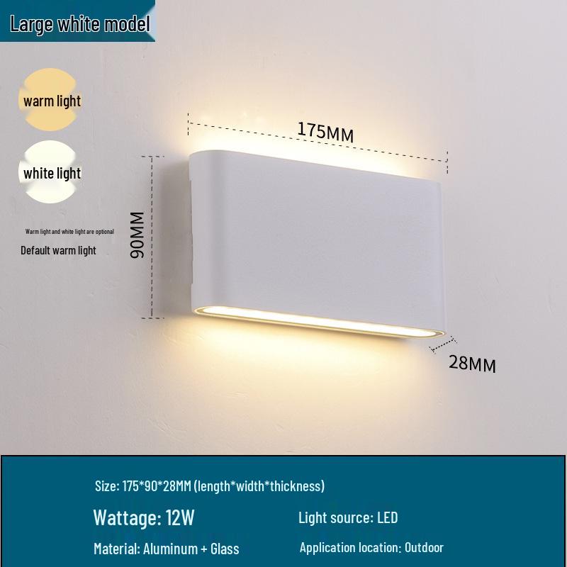 Modern Outdoor Waterproof LED Wall Light - Minimalist Ultra-thin Double-Head Design for Courtyard, Corridor, Bedroom, or Living Room.
