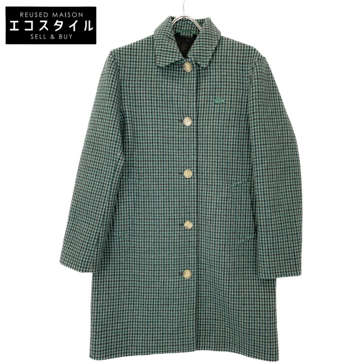 

Lacoste BF1111L Classic wool blend soutien collar coat coat 36 greenUsed