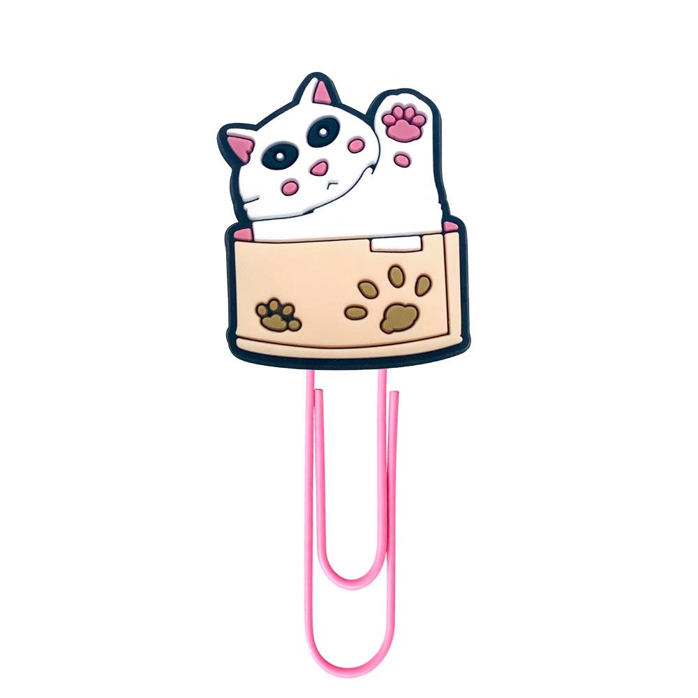 Large Creative Cat Paperclip Bookmark - Cute U-shaped PVC Office Supplies