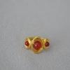 Retro European & American Brass Gold-Plated Ring with Inlaid Agate & Lapis Lazuli Stones for Women