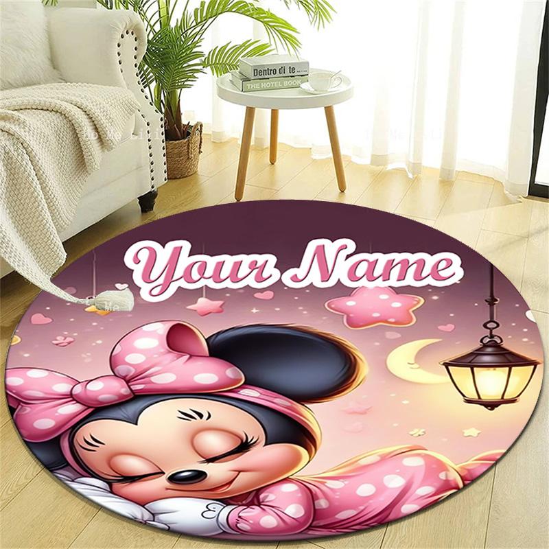 Personalized M-Minnie Round Chair Office Rug - Perfect for Mat, Office Chair & More - Ideal Gift for Birthdays and Holidays