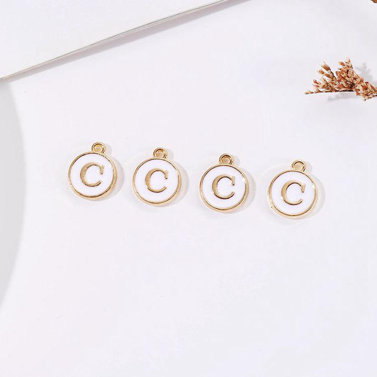 DIY Koreanischer Buchstaben Zubehör Bausatz: 26 Alphabetanhänger für Schülerinnen - Doppelseitig, Webmaterialien mit großem Loch