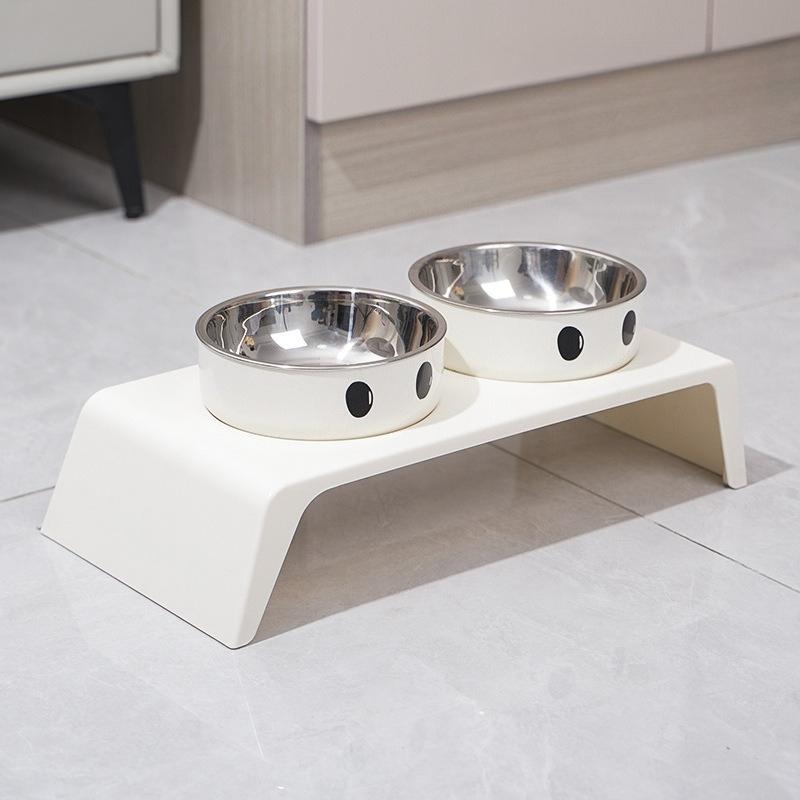 Elevated Pet Dog Feeder Bowls Raised Stand with Double Stainless Steel Food Water Bowls For Small Medium Large Dogs Cats