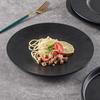 Melamine Black Round Plate for Pasta, Steak, Hot Pot, BBQ, and Tableware