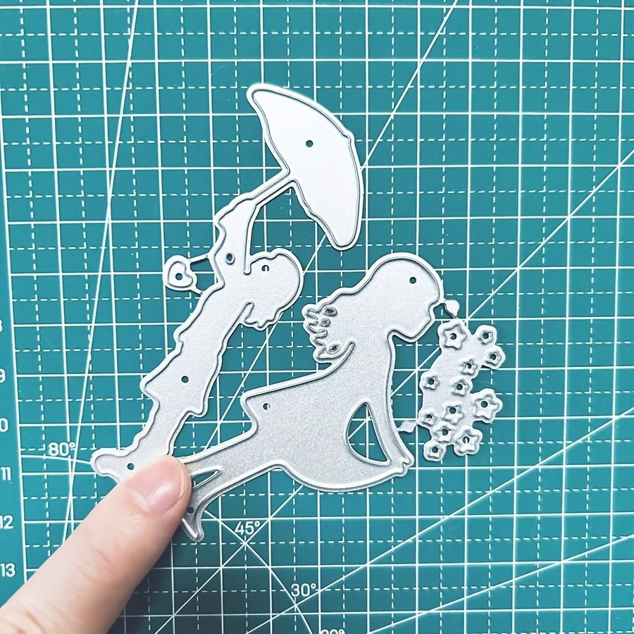 2Pcs/Set Little Girls Dies Cuts For Card Making, Hearts Cutting Dies, Stars Metal Die Cutting Mold, Scrapbooking Dies, DIY Etched Embossing Stencil