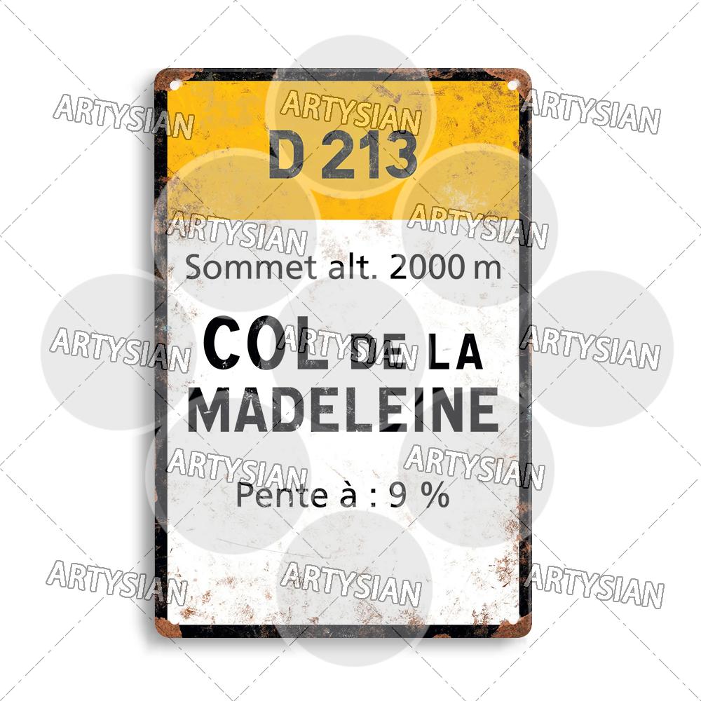 Tour de France Cycling Race Cycling Landmark Metal Plaque Road Signs Croix de FER Madeleine Tourmalet Luz-Ardiden Loze