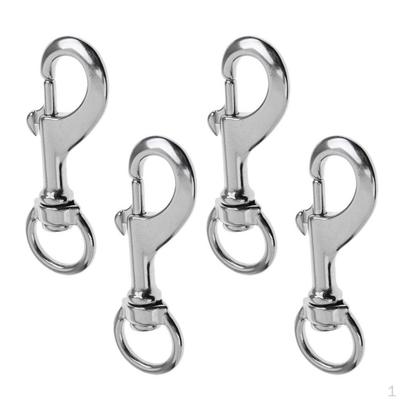 4Pieces Stainless Steel Round Eye Swivel Snap Hook Dog Chain Clip 88mm