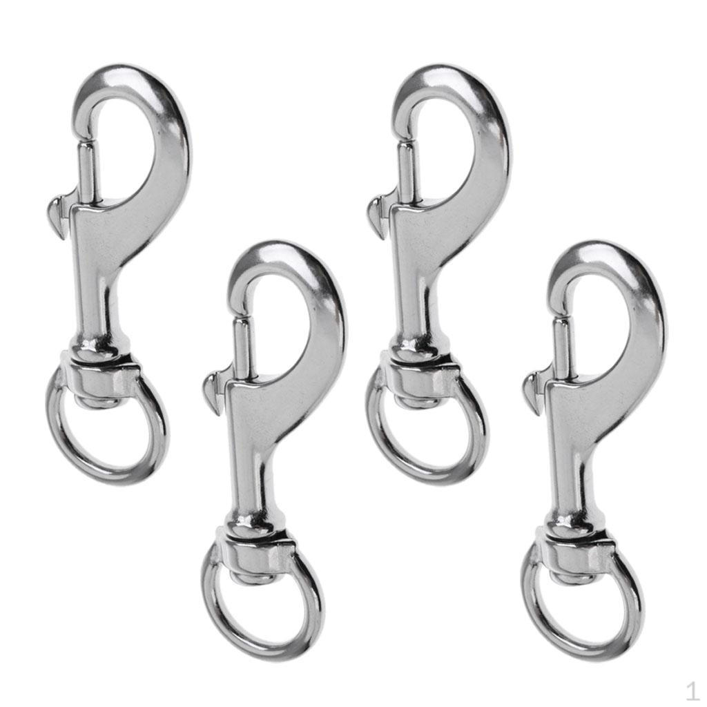 

4 штуки нержавеющая сталь круглое ушко вертлюг карабин зажим для собачьей цепи 88мм