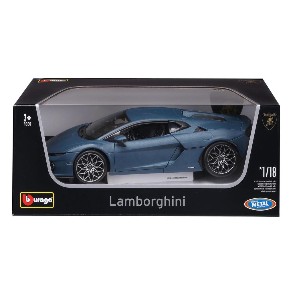 Bburago Scale Lamborghini Temerario Blue Diecast Model Car 1/18 (Finished Product) 18-11052BU