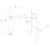 MALTA door handle with plate without hole BLACK
