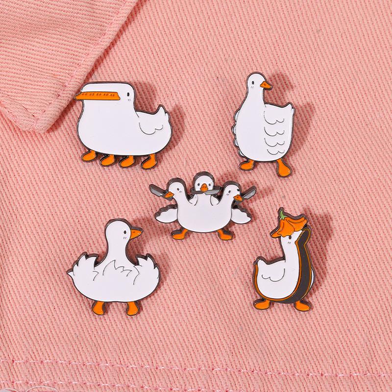 Duck Cute Playful Brooch Metal Badge Colorful Goose Accessory Unique Fashion Piece