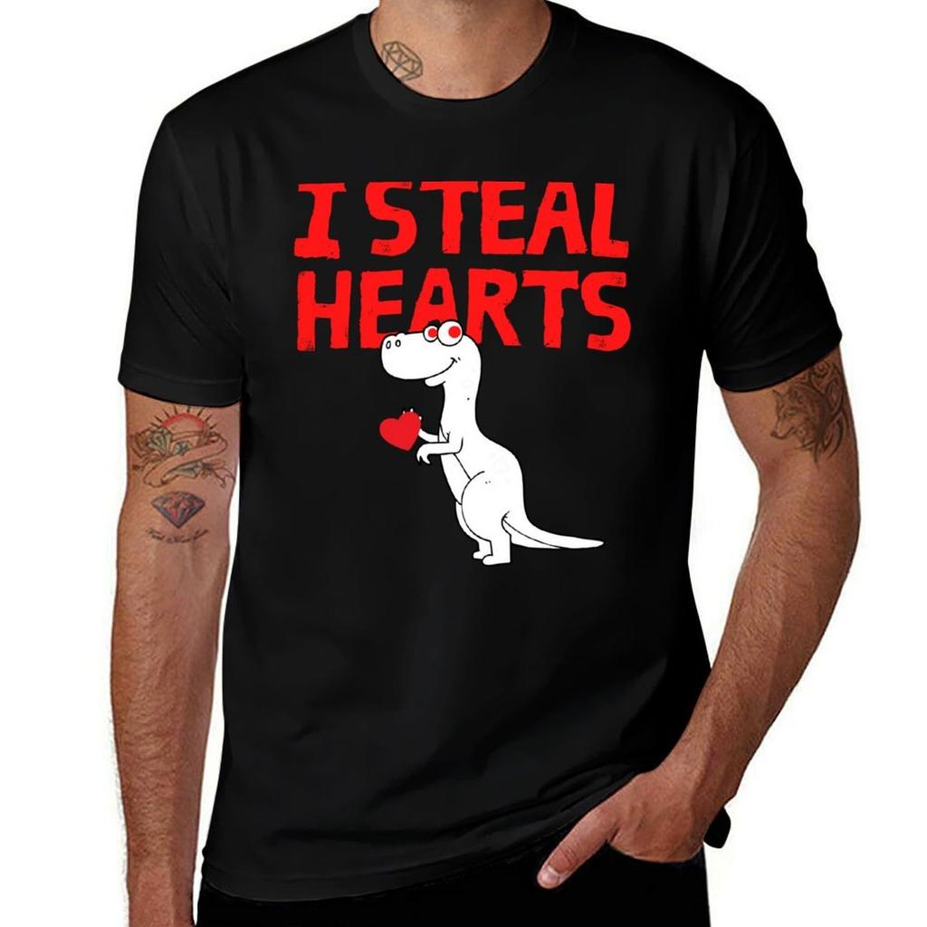 I Steal Hearts Trex Dino Cute Baby Boy Valentines Day Gift Tshirt Festival Party Tee Top Tshirt