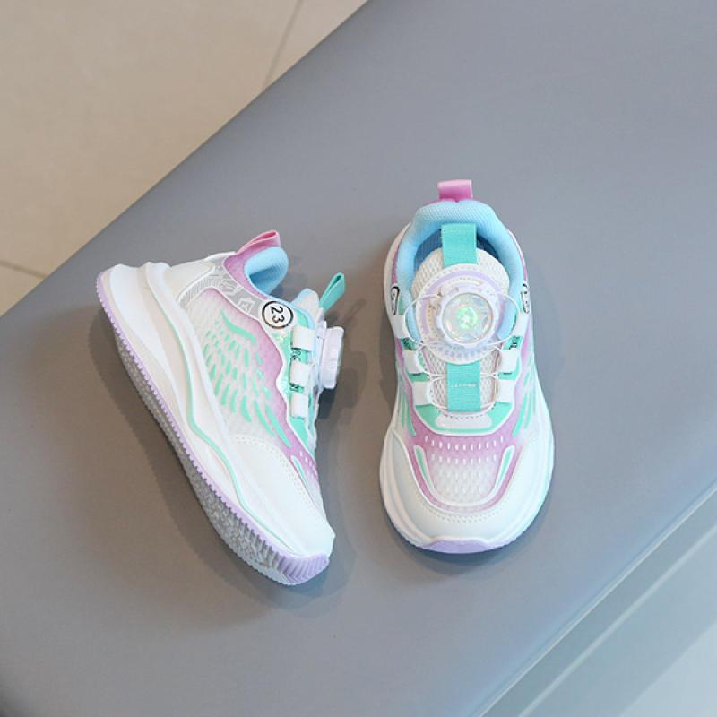 Kinder Sneakers Jungen Mädchen Freizeitschuhe Drehknöpfe Laufschuhe Weiche Sohlen Baby Mesh Schuhe Singles