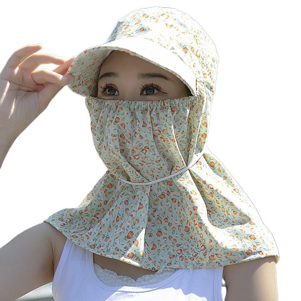 Sun Protection Women Sun Hat Ear Flap Sunscreen Bucket Hat Neck Protective Cover Cap  Summer