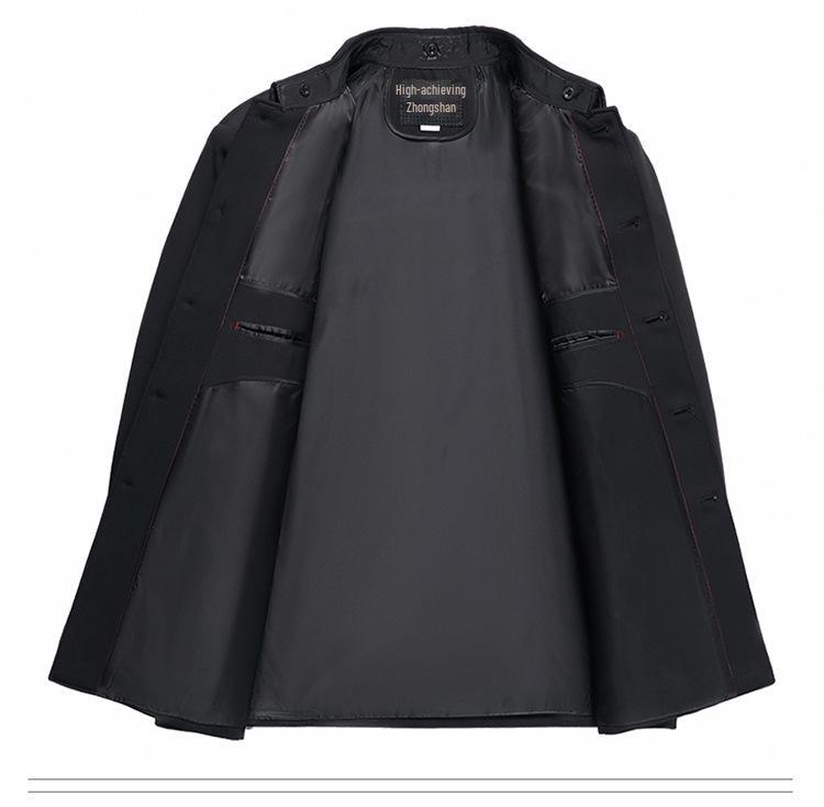 Men's Zhongshan Suit Set for Middle-Aged and Elderly - Autumn/Winter Grandpa's Tang Suit Outerwear