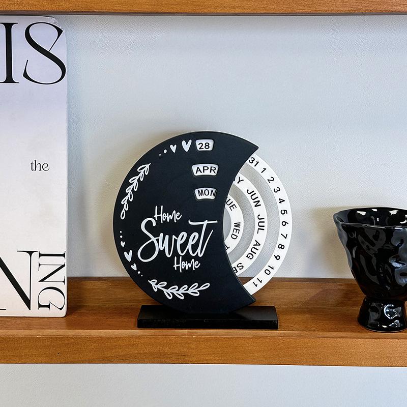 Ferris Wheel Desktop Moon Calendar: Manual Rotation Home Office Ornament with Advanced Design.