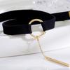 Korean black rope choker Internet celebrity necklace women's collar collarbone neck chain black neck chain neck jewelry neck strap hanging neck