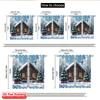 2pcs 2D Flat Printing Merry Christmas Popular Window Curtains Cozy Cabin Christmas Snow Gifts 100% Polyester Without Electricity
