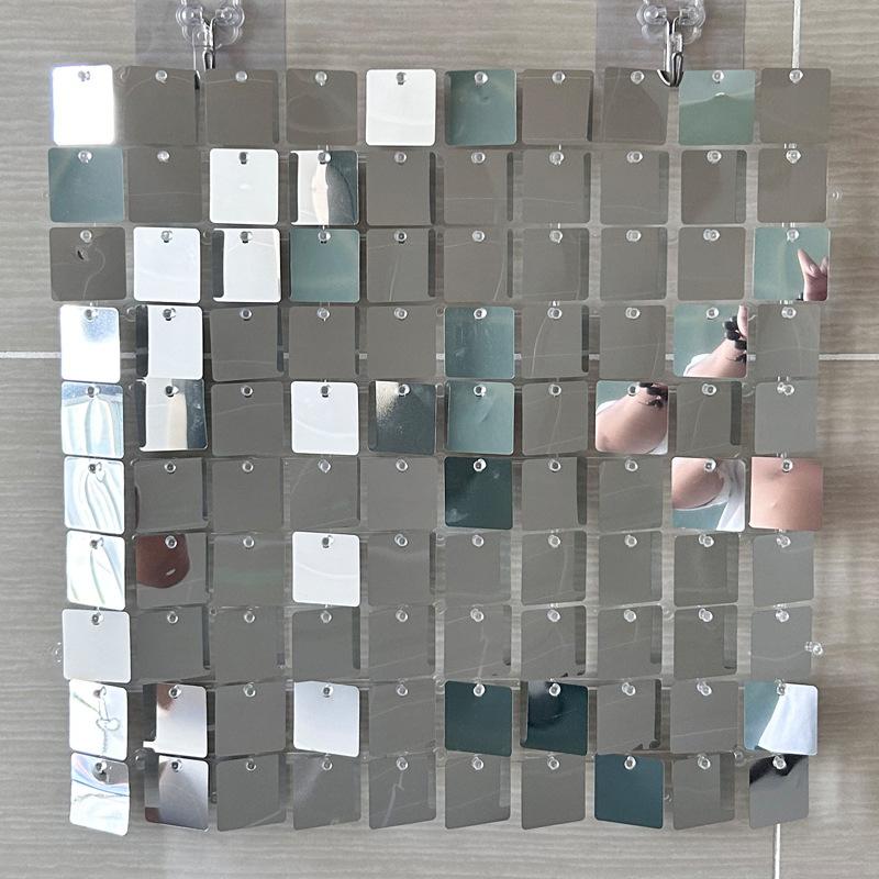 Polychromeshimmer Wall Backdrop 3D Sequin Panel Backdrop Art Wall Backgroud Cloth Wedding Birthday Party Backdrop Decor