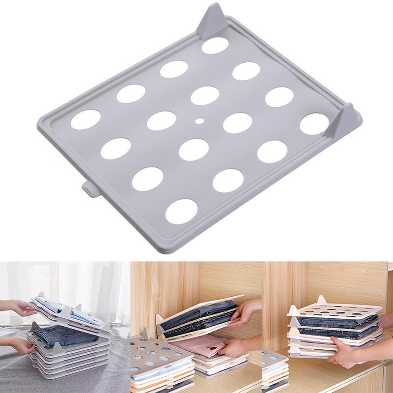 Schrankaufbewahrung Faltbrett Stapelbarer T-Shirt-Organizer Faltbrett für Kleidung Multifunktionale Kleideraufbewahrung mit Griff