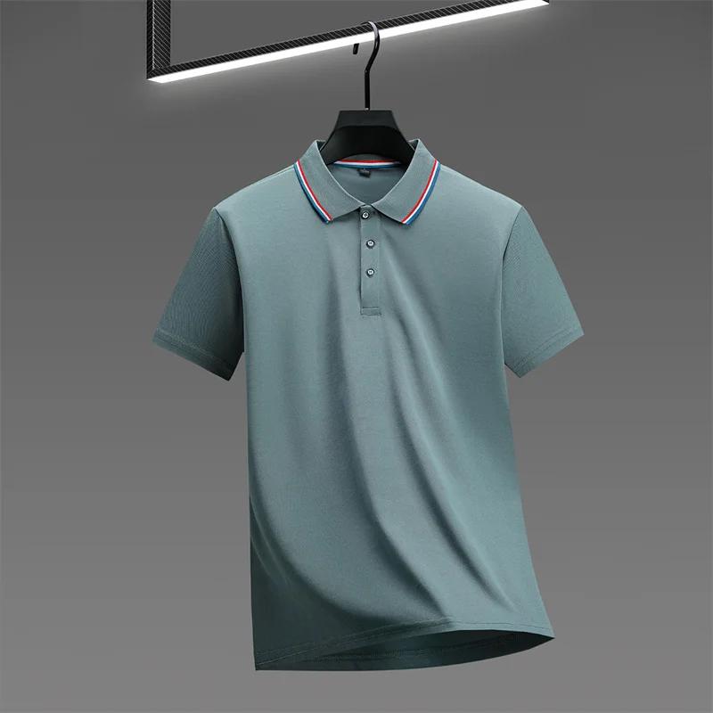 Men's Casual Solid Color Short Sleeve Polo Shirt 2026 Summer Fashionable Comfortable Versatile Top for Men