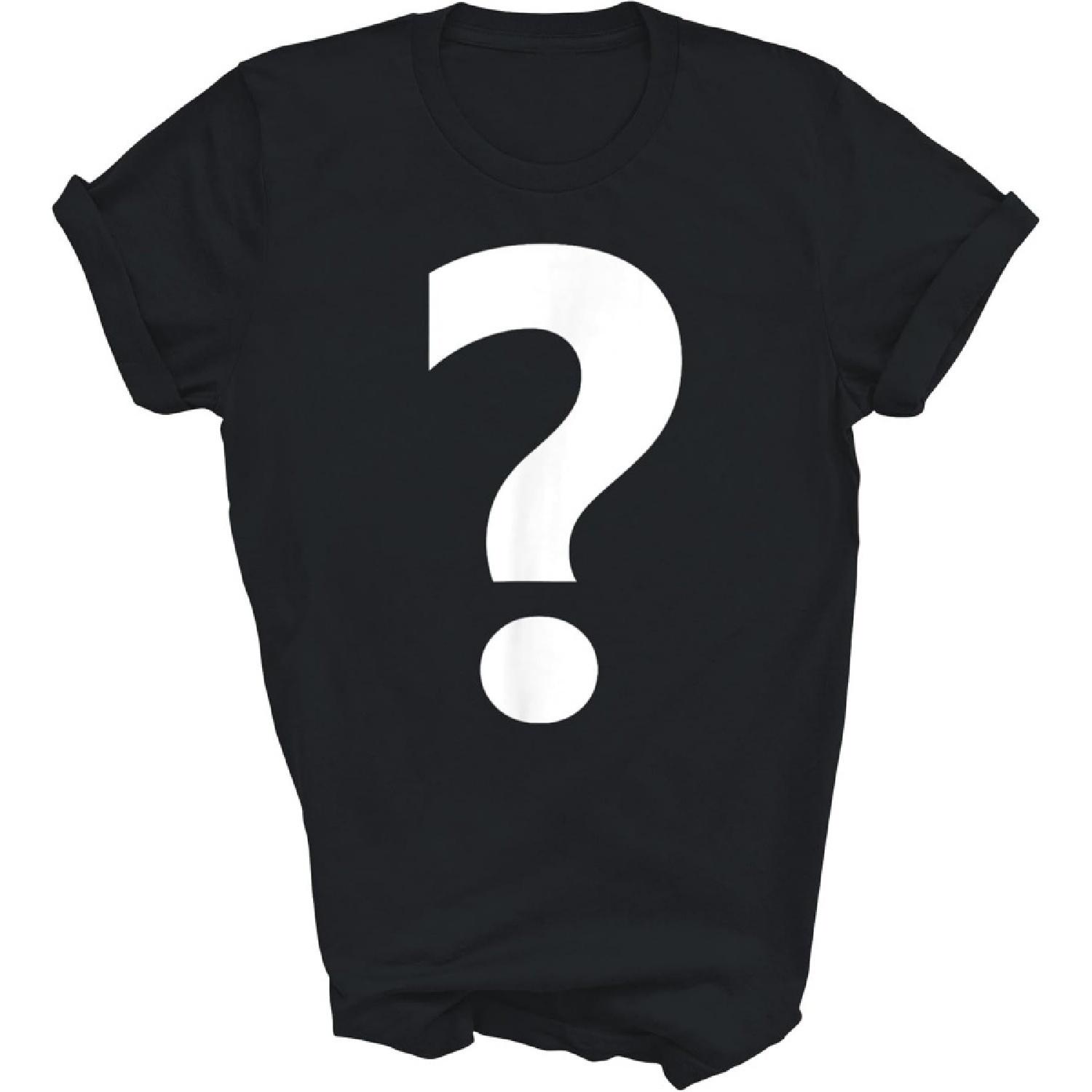 Punctuation Question Mark Unisex Shirt Gift Women Men T-Shirt (Black;XL) S чёрный