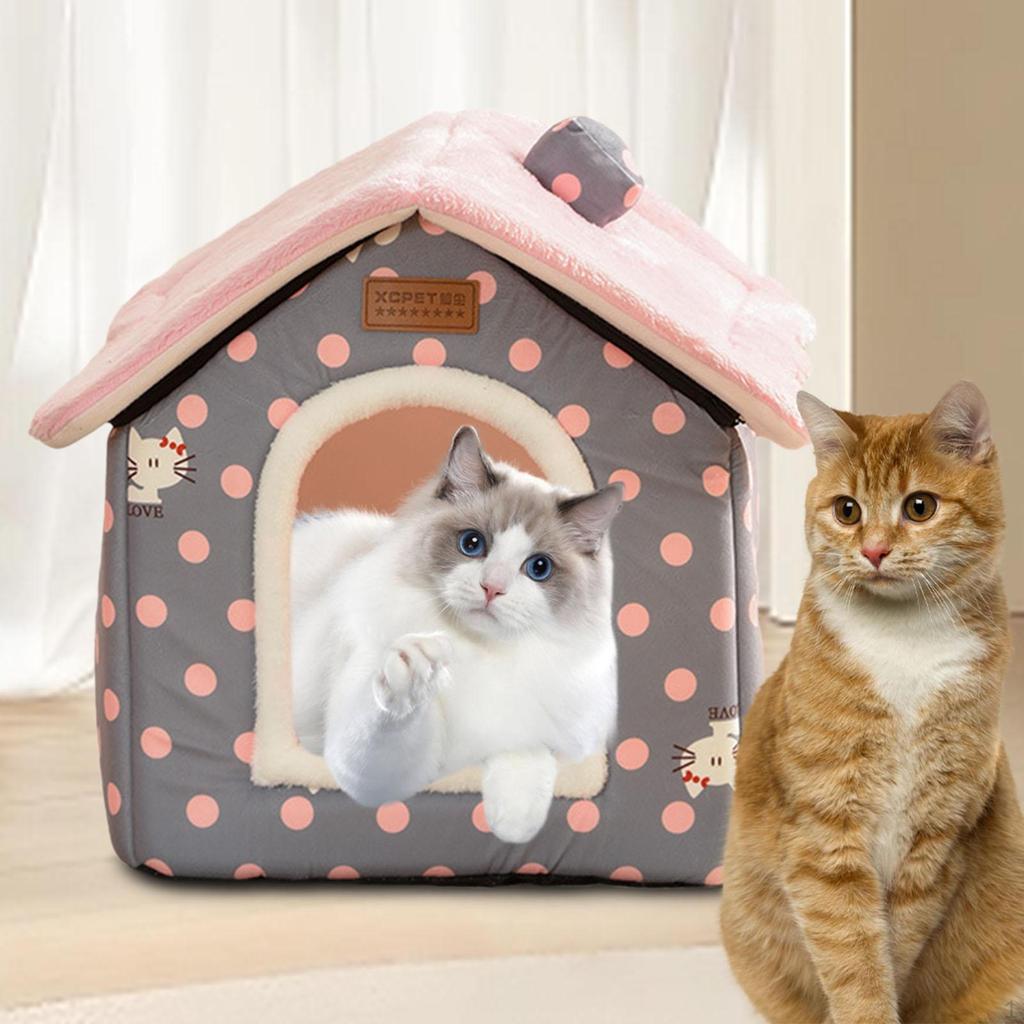 Cat Bed Nest Removable Pet Semi Enclosed for Dog Puppy Cats Kitten
