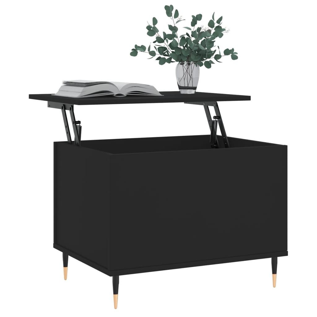  Coffee Table, Black, 60x44.5x45 Cm, Wood-based Material