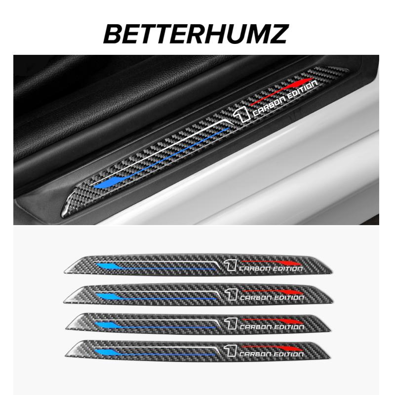Carbon Fiber For BMW F20 Series 1 Door Sills Anti-Scuff Stickers Threshold Trim Strip Welcome Pedal Car Interior Accessories NM5