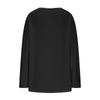 Women's Casual Fashion U-neck Contrast Color Long Sleeve Button T-shirt