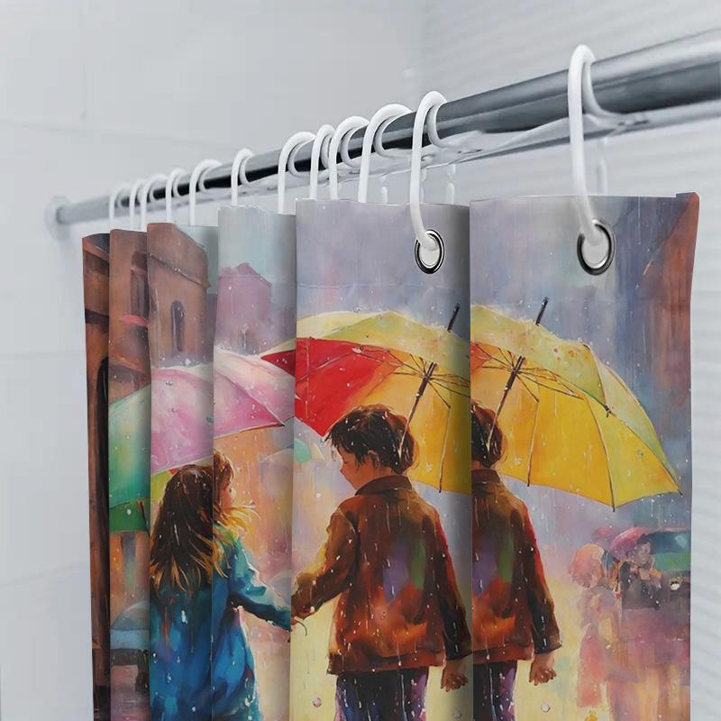Rainy Day Romance Shower Curtain | Artistic Bathroom Decor