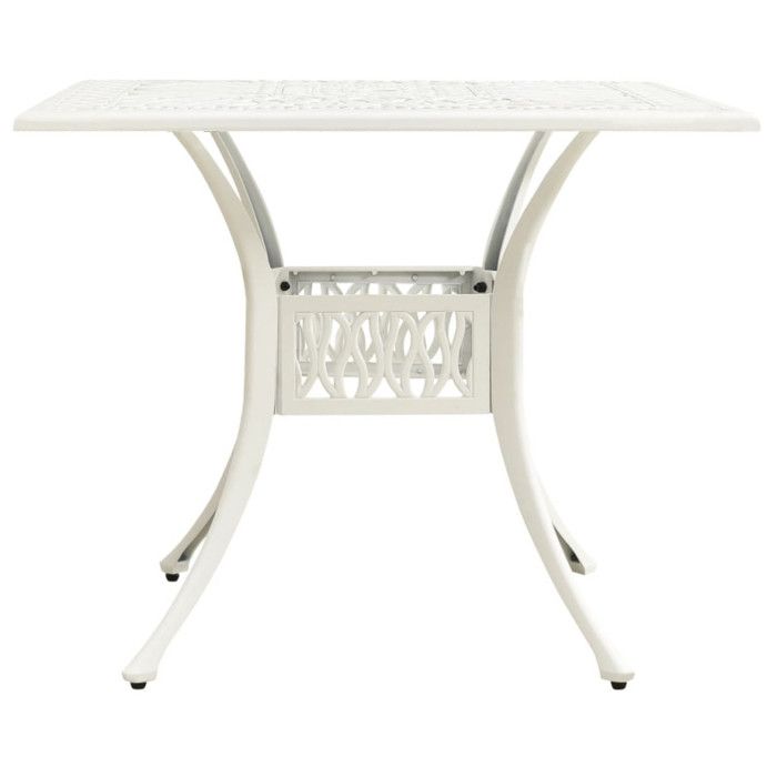 VidaXL Table de jardin Blanc 90x90x73 cm Aluminium coulé 315590