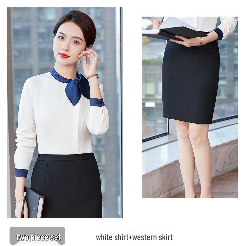 Damski profesjonalny zestaw odzieży roboczej: Stewardesa, Recepcja Hotelowa, Mundurek Kosmetyczki