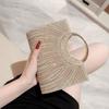 Women's Glitter Pleated Evening Clutch Bag, Shiny Elegant Handbag for Wedding Party, Lightweight Small Festival Purse