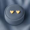 Minimal Love Heart Stud Earrings - 925 Sterling Silver Yellow Plated