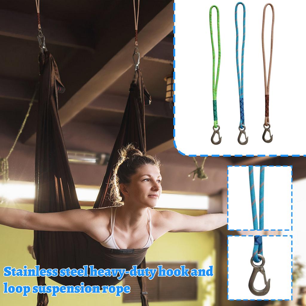 1.2m Stainless Steel Heavy Duty Hook And Loop Swing Suspension Rope Hammock/ Hanging Chair Connection Rope Outdoor Swing Yoga Rope