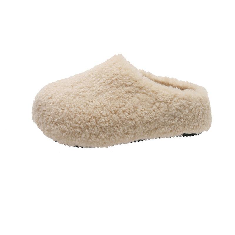 Fluffy slippers women's outer wear new fluffy thick-bottomed indoor home women's cotton slippers